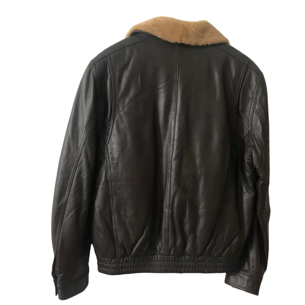 Danier Leather Medium - Brown Aviator Bomber Jacket Men’s Size Medium - Picture 8 of 8